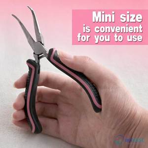 Stainless Steel Mini Bent Needle Nose Pliers with Serrated Jaw <b>Soft</b> Grip for Jewelry Making <b>Wire</b> Wrapping and Object Gripping - Product Image 6