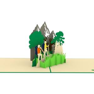 Carte pop-up 3D Camping en Famille, Carte de Vœux Faite à la Main, Cartes Pop-up 3D Randonnée en Montagne, Carte Artisanale en Papier Thème Camping - Product Image 3