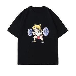 Camiseta Deportiva para Mujer, 100% Algodón, Informal, Lisa, para Niñas, Conjuntos Madre-Hija, Verano, Regular, Linda, Dulce, Divertida, Manga Corta - Product Image 2