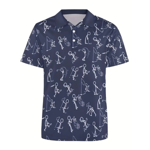 Camiseta de Golf con Estampado por Sublimación para Hombre, Talla Grande, Verano 2026, Camiseta Polo Moderna e Informal de Manga Corta con Estampado - Product Image 1
