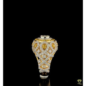 Anillo de Campeonato con Diamantes Cultivados en Laboratorio para Hombre, Anillo de Oro Amarillo con Incrustaciones de Diamantes, Anillo de Lujo Estilo Hip Hop - Product Image 3