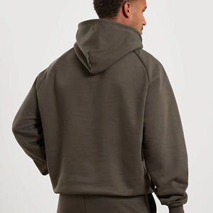 Ensemble sweat-shirt et pantalon de survêtement gris unisexe grande taille, vêtements de sport décontractés, design 2-en-1, couleur unie, manches longues, polaire, 100% coton, hiver - Product Image 3