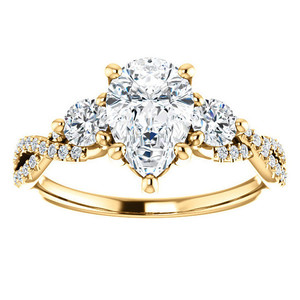 แหวนหมั้นรูปทรงลูกแพร์อินฟินิตี้น่ารัก ทำจากโรสโกลด์ 14k ประดับเพชร VS1 ความใสระดับ IGI ได้รับการรับรองจาก IGI เหมาะสำหรับเป็นของขวัญวันครบรอบสำหรับผู้หญิงและเด็กผู้หญิง - Product Image 1