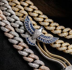 Moissanite Diamond <b>Long</b> Clasp Miami Cuban Link Chain 14K Gold 925 Sterling Silver Round Cut Hip Hop <b>Necklaces</b> Fine Jewelry - Product Image 3