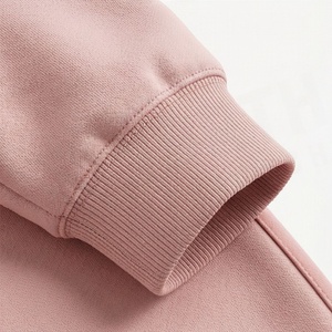 Ensemble de survêtement 2 pièces en polaire rose à capuche pour femme, coupe décontractée, toutes saisons, vêtements de sport, haut à fermeture éclair à manches longues et couleur unie - Product Image 6