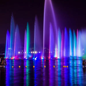 Fontaine musicale de jardin commerciale en acier inoxydable avec contrôle DMX, éclairage décoratif et jets d'eau dansants résistants à l'eau - Product Image 1