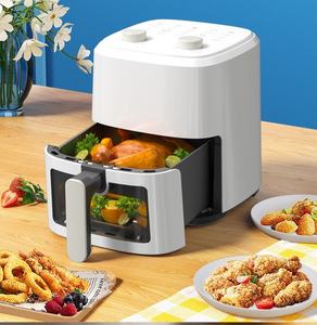 Modern Purple Plastic <b>Air</b> <b>Fryer</b> 5L Observation Window Manual Control PTFE Non-Stick Single <b>Basket</b> Countertop Electric Household - Product Image 4