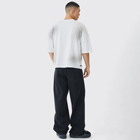 Jean baggy Y2K pour homme avec applique léopard Chrome Heart, style hip-hop de haute qualité, coupe ample, pantalon en denim noir pour homme