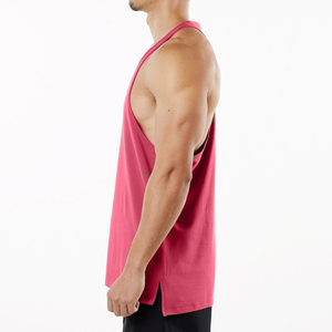 Camiseta sin mangas de punto de algodón/poliéster de color sólido para hombre Bosue, cuello redondo, informal, de secado rápido y transpirable, color beige - Product Image 3