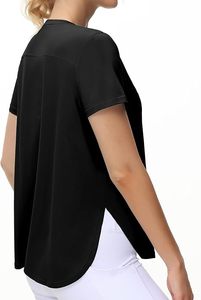 Camisetas Deportivas para Mujer, Corte Holgado, Manga Corta, Algodón, Básicas para Correr - Product Image 4