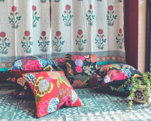 Decorative Handcrafted Kantha Outdoor Indian Furniture Cushion <b>Covers</b> and Car <b>Seat</b> Cushion-100% Cotton Bedding - Product Image 4