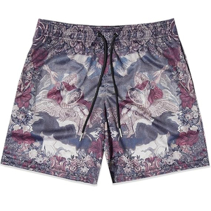 กางเกงขาสั้นออกกำลังกายลายพรางขายส่งสำหรับผู้ชาย พิมพ์ลายโลโก้แบบซับลิเมชั่นตามสั่ง ผ้าฝ้ายเนื้อหนา มีเชือกผูก เหมาะสำหรับวิ่งและฟิตเนส - Product Image 1