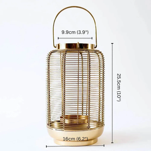 Farol de Latón Moderno con Portavelas Decorativo Hecho a Mano para el Hogar, Cocina y Espacios Exteriores, Navidad a Precio de Mayoreo - Product Image 4