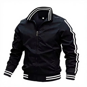 Chaqueta de lona gruesa para hombre, personalizada, pulida, impermeable, transpirable, de secado rápido, talla grande, de invierno, lisa, con forro, bolsillos delanteros con fuelles, estilo Racer - Product Image 1