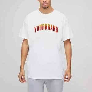 Camiseta Oversize Lisa de Moda para Hombre, con Logotipo Personalizado Serigrafiado, 100% Algodón Pesado, Estilo Urbano Casual Hip Hop, 180g, Secado Rápido - Product Image 4