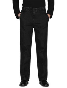 Jeans de Mezclilla Negros de Pierna Recta para Hombre, Cintura Alta, Corte Regular, Estilo Casual de Algodón, Ropa de Otoño - Product Image 1