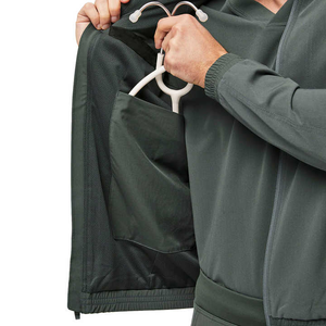 Nouvelle conception Ensemble de tenue médicale unisexe en toile et denim, veste uniforme extensible en rayonne avec fermeture éclair, détection d'aiguilles, usage hospitalier SMITHY Personnalisé - Product Image 4