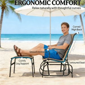 Sedia a dondolo da esterno per cortile e giardino, comoda sedia da esterno - Product Image 4
