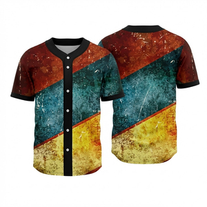 เสื้อเบสบอลซอฟต์บอลแบบซับลิเมชั่นสั่งทำพิเศษ เนื้อผ้าโพลีเอสเตอร์ระบายอากาศ ชุดกีฬาสำหรับทีม - Product Image 1