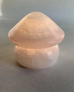 Lámpara de Noche de Piedra Natural con Forma de Hongo Ónix, Luz Cálida, Recargable por USB Tipo C, Lámpara Decorativa de Mesa - Product Image 1