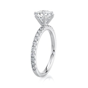 Anillo de Compromiso con Diamante Cultivado en Laboratorio de 2 Quilates, Corte Redondo, Oro Amarillo, Pavé, Solitario, Anillo de Boda, Joyería Personalizada OEM al por Mayor - Product Image 2