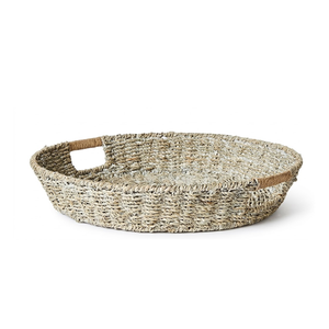 Eco-Conscious Seagrass Tray Woven Storage For Home Office Electronics And <b>Charging</b> <b>Cable</b> Tidiness - Product Image 1