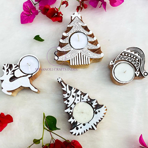 Beautiful New Stylish Christmas Decorative Tea Light <b>Candle</b> Holder <b>Set</b> Wood Wax Party Decorative <b>Candle</b> For Home Festival Light - Product Image 5