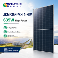 Panneaux solaires bifaciaux Jinko 635W de type N, double vitrage, efficacité 22,72 %, demi-cellules, module PV, garantie 25 ans, pour usage domestique