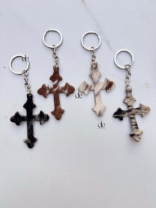 Porte-clés en cuir de vachette véritable, nouveau design, vente chaude, porte-clés élégants et uniques - Product Image 1