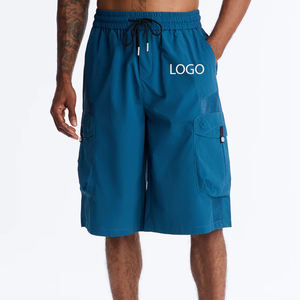Prix avantageux pour les acheteurs en gros, shorts en twill pour hommes de qualité supérieure avec cordon de serrage et poches, avec logo, couleur unie, décontractés - Product Image 1