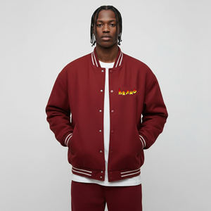 Veste de sport Shamsher pour homme, veste varsity violette, logo brodé, design patch, style streetwear, 100% laine, fermeture avant, hiver - Product Image 6
