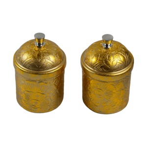 Set of 3 Food Storage Container With <b>Lid</b> Latest Collection Jars Handmade <b>Pots</b> Factory Metal Kitchen Hotel Restaurant Design - Product Image 6