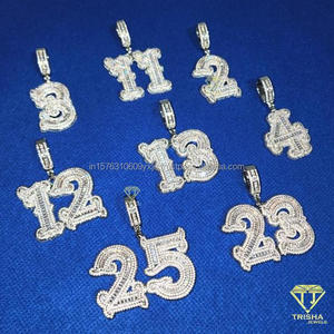 Collier personnalisé avec numéro 3 2 4, pendentif en diamant moissanite, bijoux de luxe, cadeau hip-hop - Product Image 5