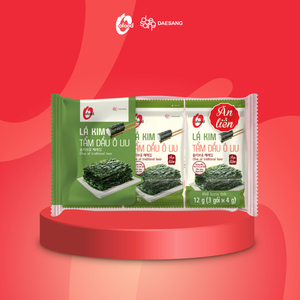 O'food Huile d'olive traditionnelle, algues grillées 5g, 3 sachets/paquet, feuilles d'algues instantanées saines et délicieuses, collation croustillante de haute qualité - Product Image 1