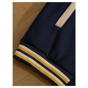 Chaqueta Varsity con Gráficos de Letras para Hombre, Chaqueta Bomber con Botones y Ribete a Rayas de Manga Larga, Chaqueta Casual de Mezcla de Algodón, Chaquetas de Béisbol - Product Image 4