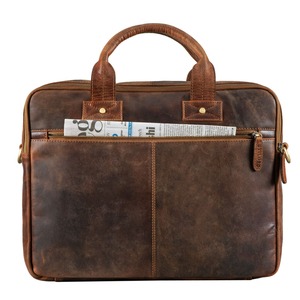 Genuine Leather Business Korean Travel Crossbody Vintage Luxurious <b>Laptop</b> Handbag - Product Image 4
