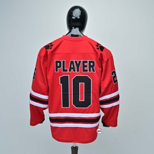 Jersey de Hockey sobre Hielo Personalizado al Por Mayor, Rojo, Manga Larga, con Logotipo del Equipo Sublimado, Cuello Redondo, Poliéster Transpirable, para Hombre - Product Image 2