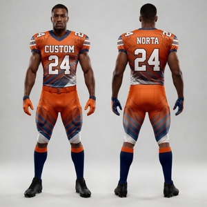 Uniforme de football américain personnalisé de qualité supérieure avec un design en couleur intégrale et un tissu respirant - Product Image 1