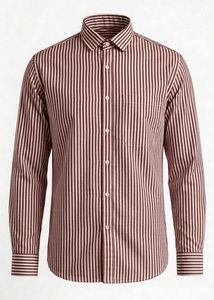 Chemises décontractées pour hommes en polycoton à rayures, coupe classique, col rabattu, séchage rapide, pour le bureau, vente en gros, service OEM, Inde - Product Image 5