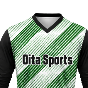 Uniforme de Voleibol Sublimado Verde y Blanco para Hombre, Conjunto de Camiseta de Manga Larga y Pantalones Cortos, Ropa Deportiva de Poliéster para Entrenamiento y Partido - Product Image 4