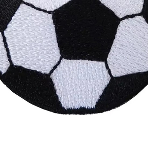 Parche Bordado Termoadhesivo con Forma de Balón de Fútbol, Diseño Circular de Tela Tejida para Ropa y Regalos, Bordado de Alta Calidad para Coser - Product Image 2