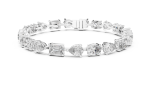 Bracelet de tennis de luxe TRENDY en or massif 18 carats avec diamants de laboratoire à taille mixte, plaqué rhodium, certifié, pour usage quotidien, fiançailles ou mariage - Product Image 4