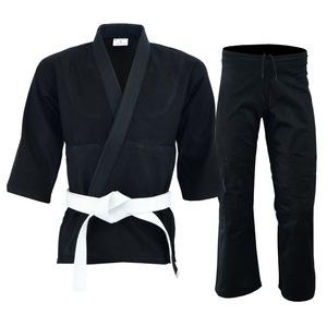 Uniforme de Karate Negro, 100% Algodón, Transpirable, Corte Regular, Unisex para Adultos, Ropa de Artes Marciales, Antibacteriano, Duradero - Product Image 5