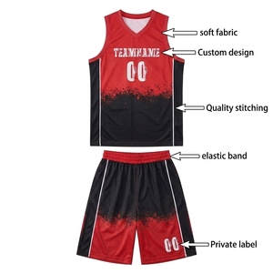 Ensembles d'uniformes de basketball réversibles personnalisables pour hommes – Maillots de sport imprimés durables et personnalisés pour la gym - Product Image 3