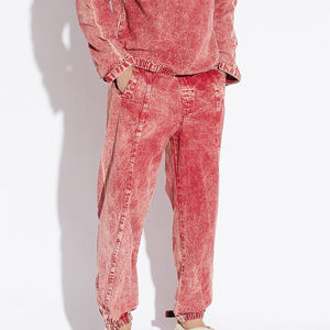 Pantalones de Hombre Personalizados Estilo Streetwear 2025, Ligeros, de Lona Lavada, con Forro Polar, Casuales, Vintage, con Lavado Ácido, Tipo Jogger - Product Image 3