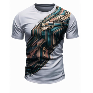 Nuevas Camisetas de Hombre de Talla Grande, Tejido Jersey Corto y Holgado, Teñido en Prenda, de Secado Rápido, Ecológicas, con Estampado 3D de Verano - Product Image 6