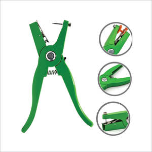 Ensemble d'applicateurs d'étiquettes d'oreille pour chien en acier inoxydable de couleur rouge, durable, léger, pour usage vétérinaire, étiquettes d'identification du bétail, précision - Product Image 1