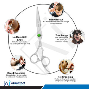 Tijeras de Barbero Profesionales Accuram con Mango de Dragón, Cuchilla de Afeitar, Reutilizables, de Acero Inoxidable, para Peluquería - Product Image 5