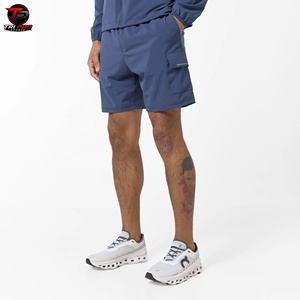 Conjunto Deportivo Ligero Azul con Estampado de Leopardo, Chaqueta con Capucha y Cierre, Pantalones Cortos, Ropa Deportiva para Entrenamiento, Ropa de Verano - Product Image 4