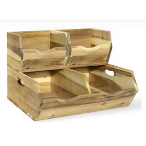 Premium Sustainable Wood Stacking Basket Multipurpose Space Saving Desk & Bathroom <b>Vanity</b> Organizer Stackable Storage <b>Boxes</b> - Product Image 3